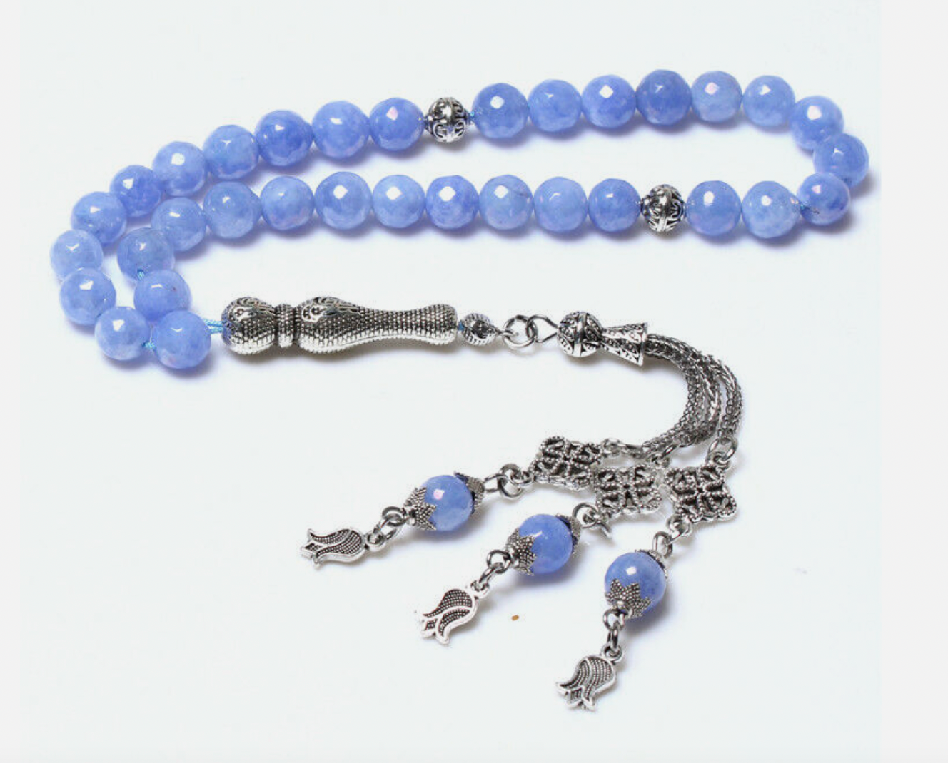 Natural Purple-Blue Stone Muslim Masbaha- 99 Beads