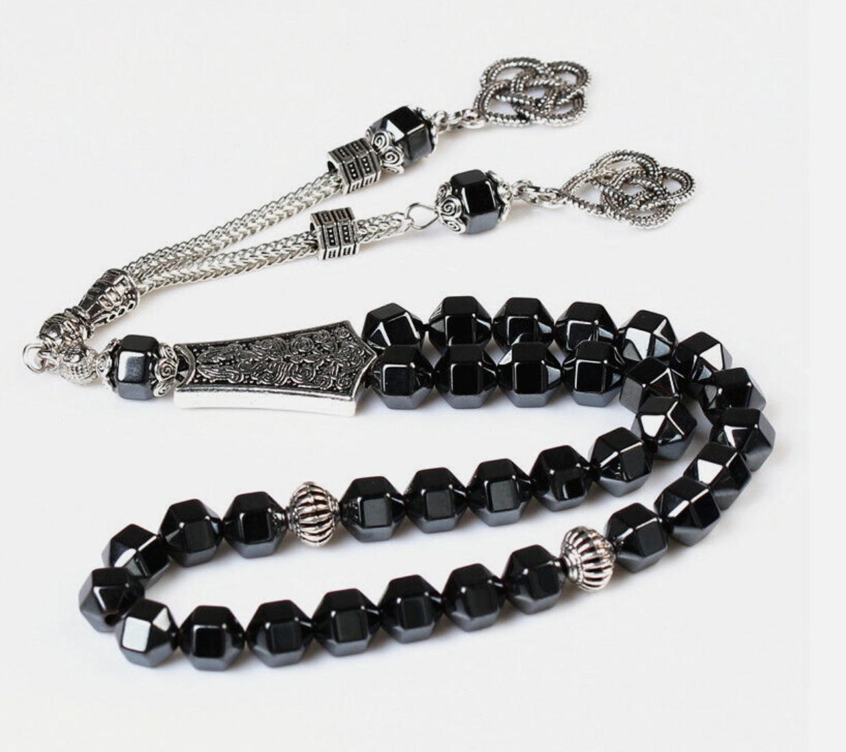 Natural Hematite Stone Muslim Masbaha - 99 Beads