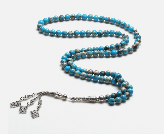 Natural Turquoise Stone Muslim Masbaha- 99 Beads